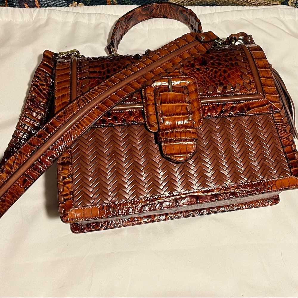 Brahmin Medium Francine Satchel Pecan Ross (NWOT) - Picture 2 of 5